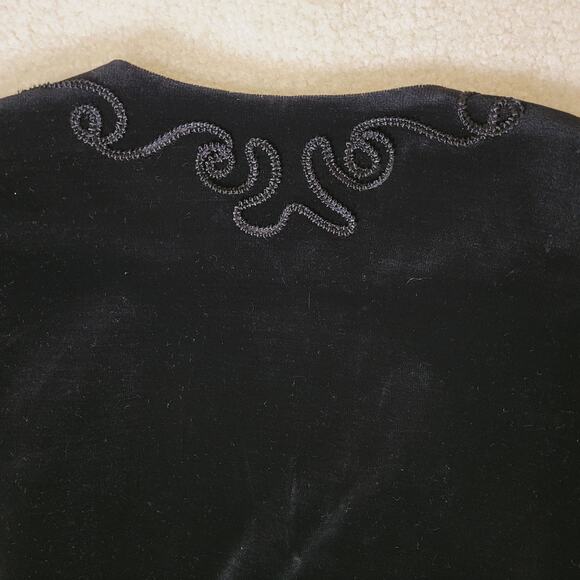 Vintage Choice By Butte Size 14 Velvet Velour Open Jacket Blazer USA Made Black - Picture 7 of 15